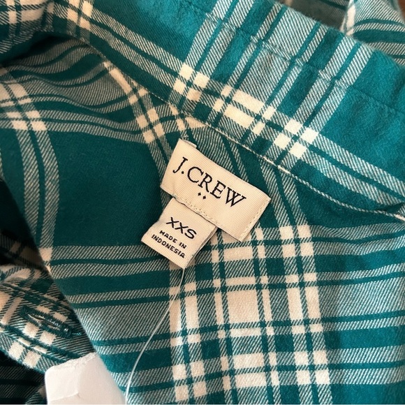 ❤️ NWT J.crew Teal Plaid Shirt XXS - Picture 6 of 12